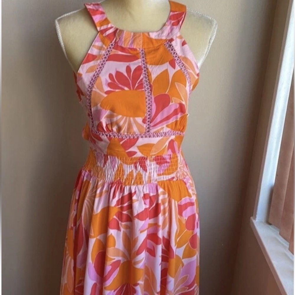 NWT Anthropologie Abel The Label Floral Maxi Dress Charlotte Backless Halter Med - Picture 1 of 9